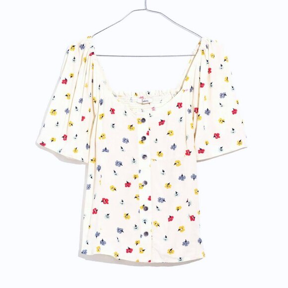 Madewell Tops - EUC Madewell Button-Front Top in Confetti Floral Small
